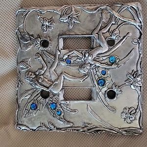 Fellowship Foundry Pewter Fairy double switch plate